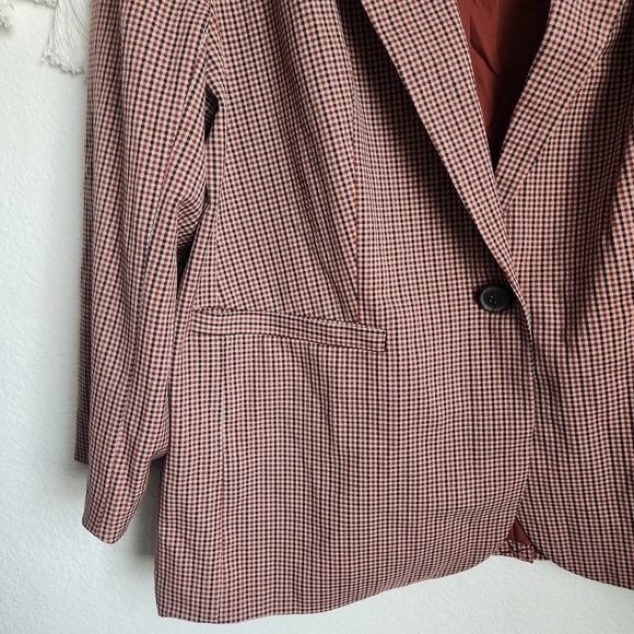 A New Day Gingham Plaid Oversize Single Breasted Boy Blazer Academia NWT XXL - Picture 8 of 11